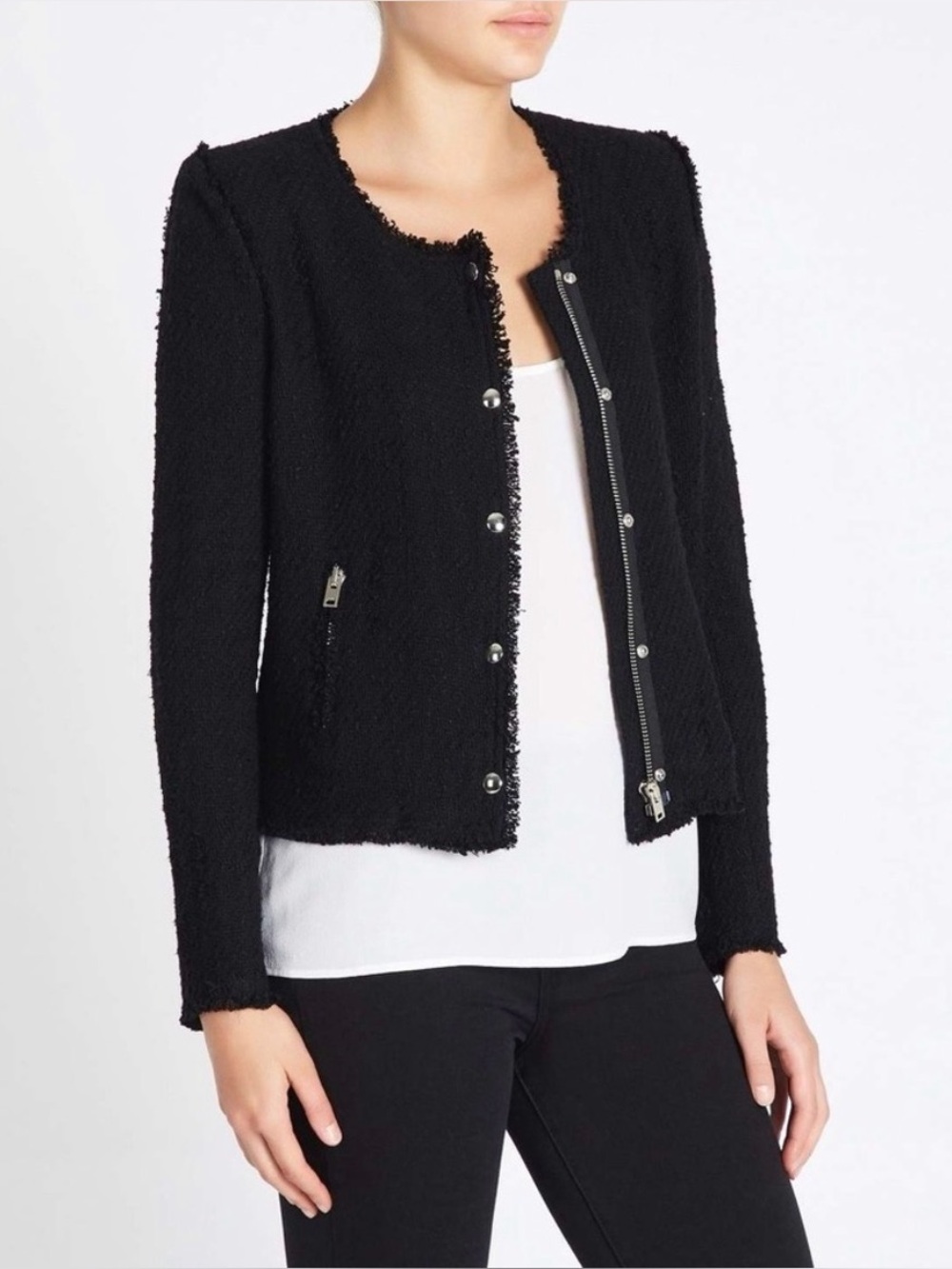 Iro Black Agnette Tweed Jacket 34
